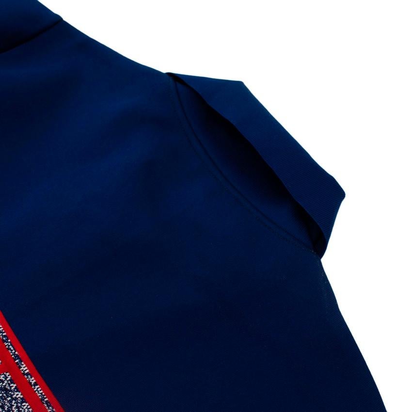 Prada Blue Gradient Intarsia Stretch-knit Polo Shirt For Sale 3