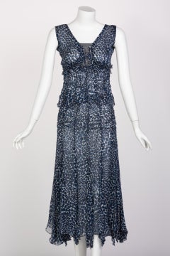 Prada Blue Heart Ruched Top and Skirt Ensemble S/S 2000