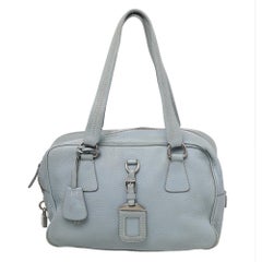 Prada Bauletto Umhängetasche aus blauem Leder