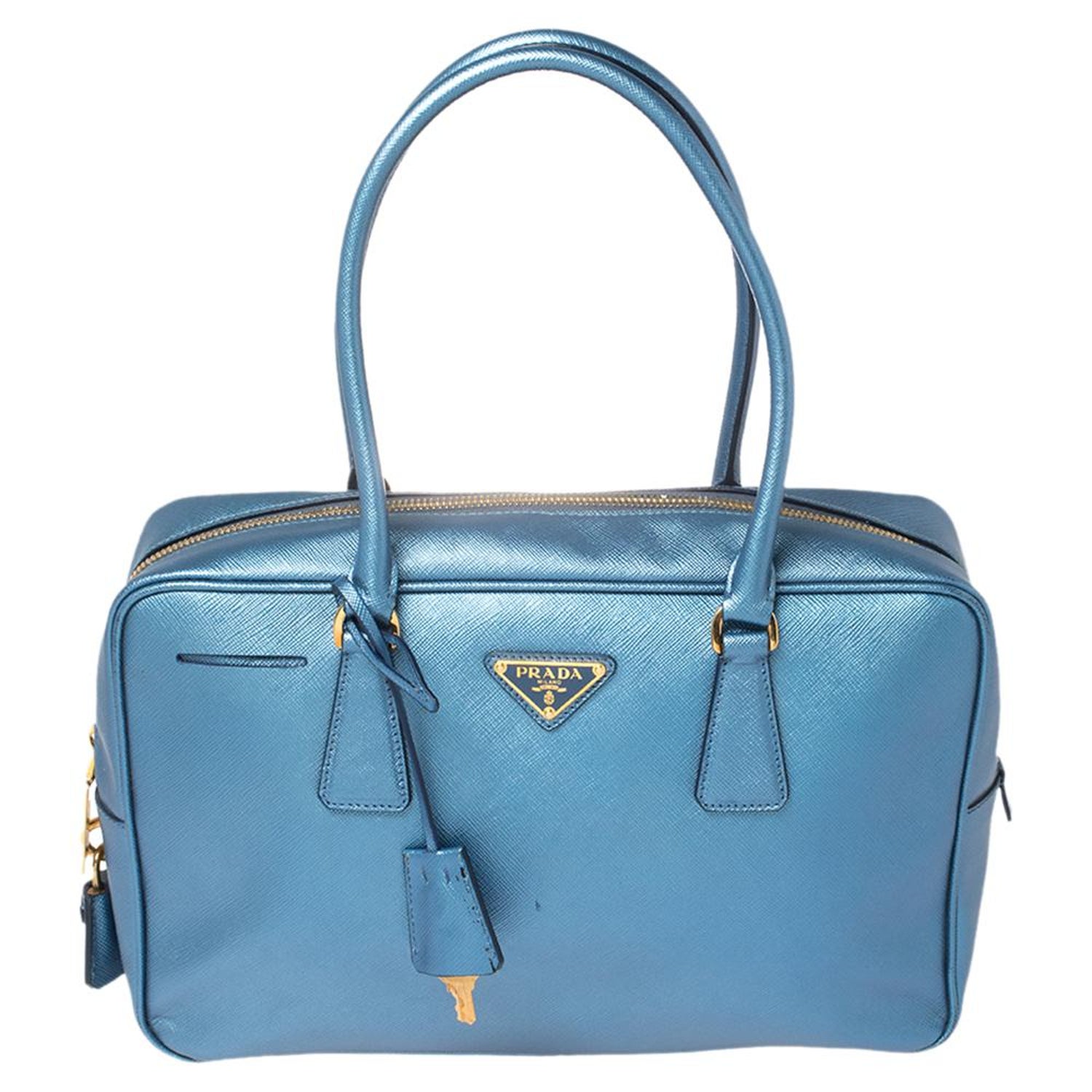 Prada Saffiano Two Way Handbag For Sale at 1stDibs