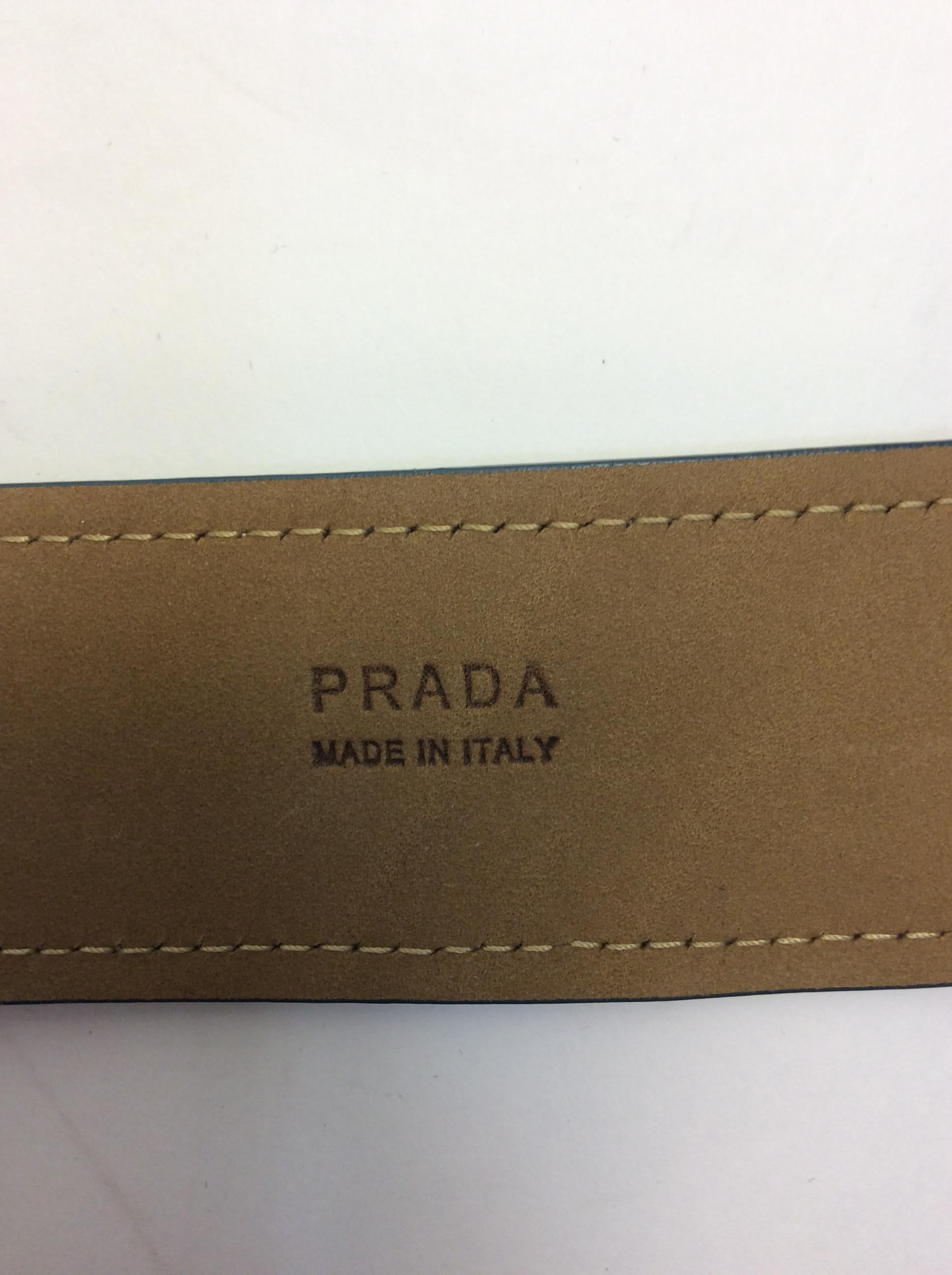 Women's Prada Blue Leather Belt For Sale