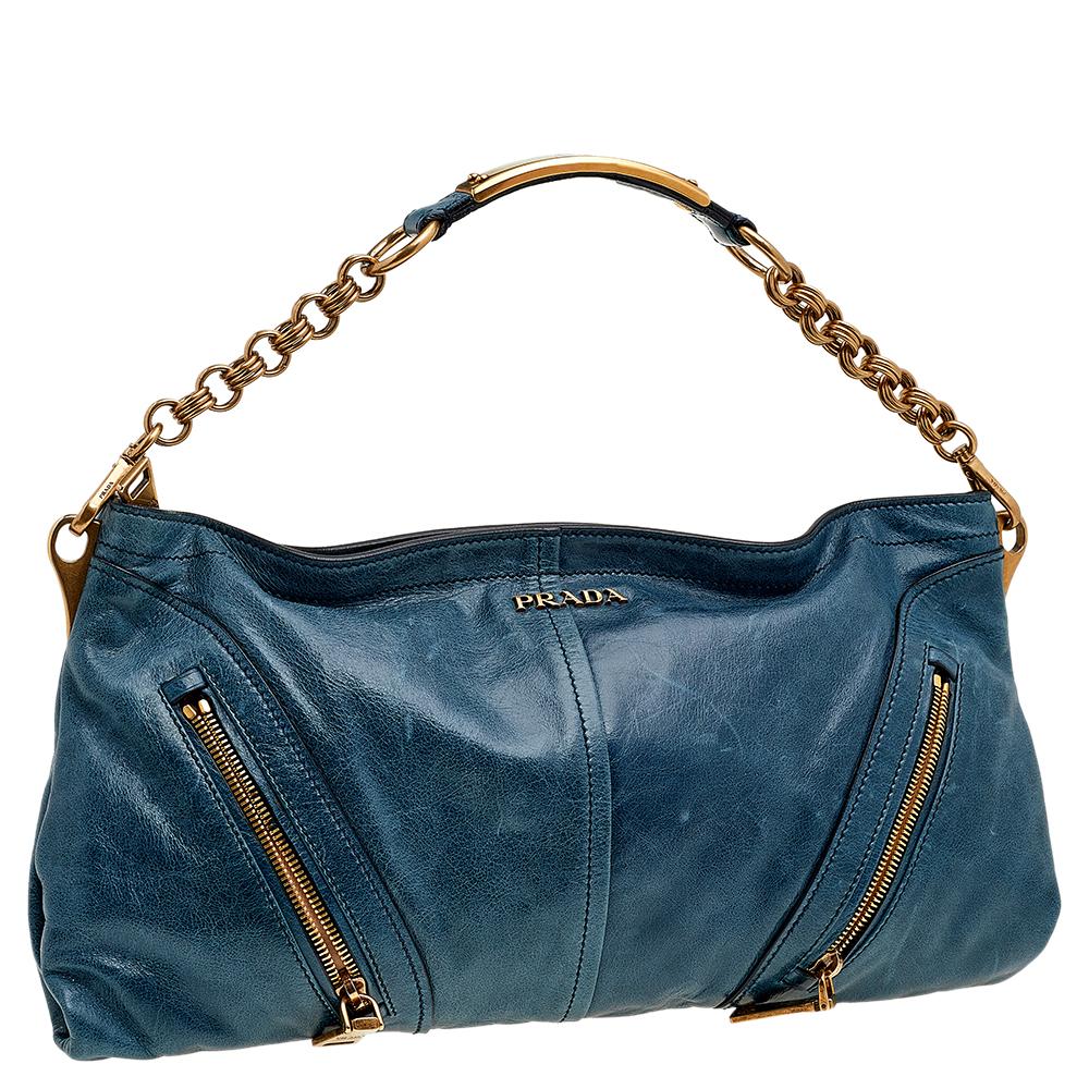 diesel blue metallic bag