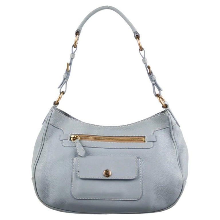 Prada Blue Calf Leather Bos Taurus Handbag