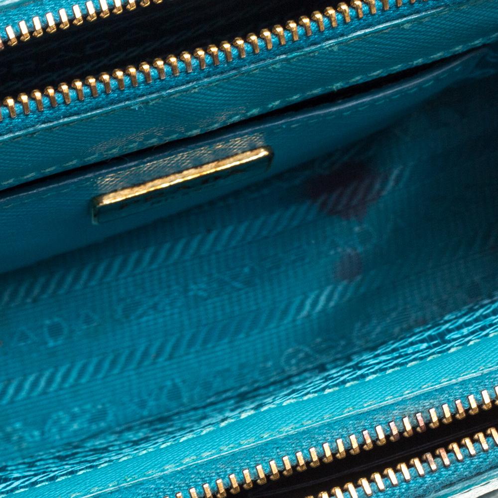 Prada Blue Leather Mini Double Zip Crossbody Bag 5