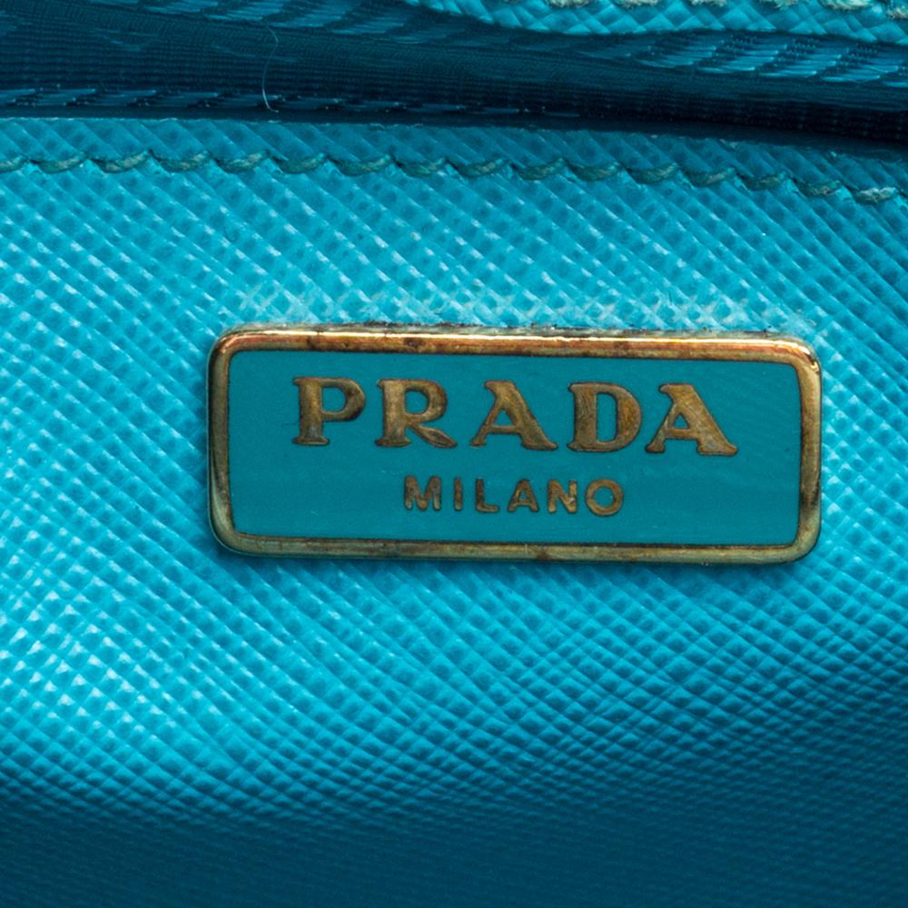 Prada Blue Leather Mini Double Zip Crossbody Bag 1