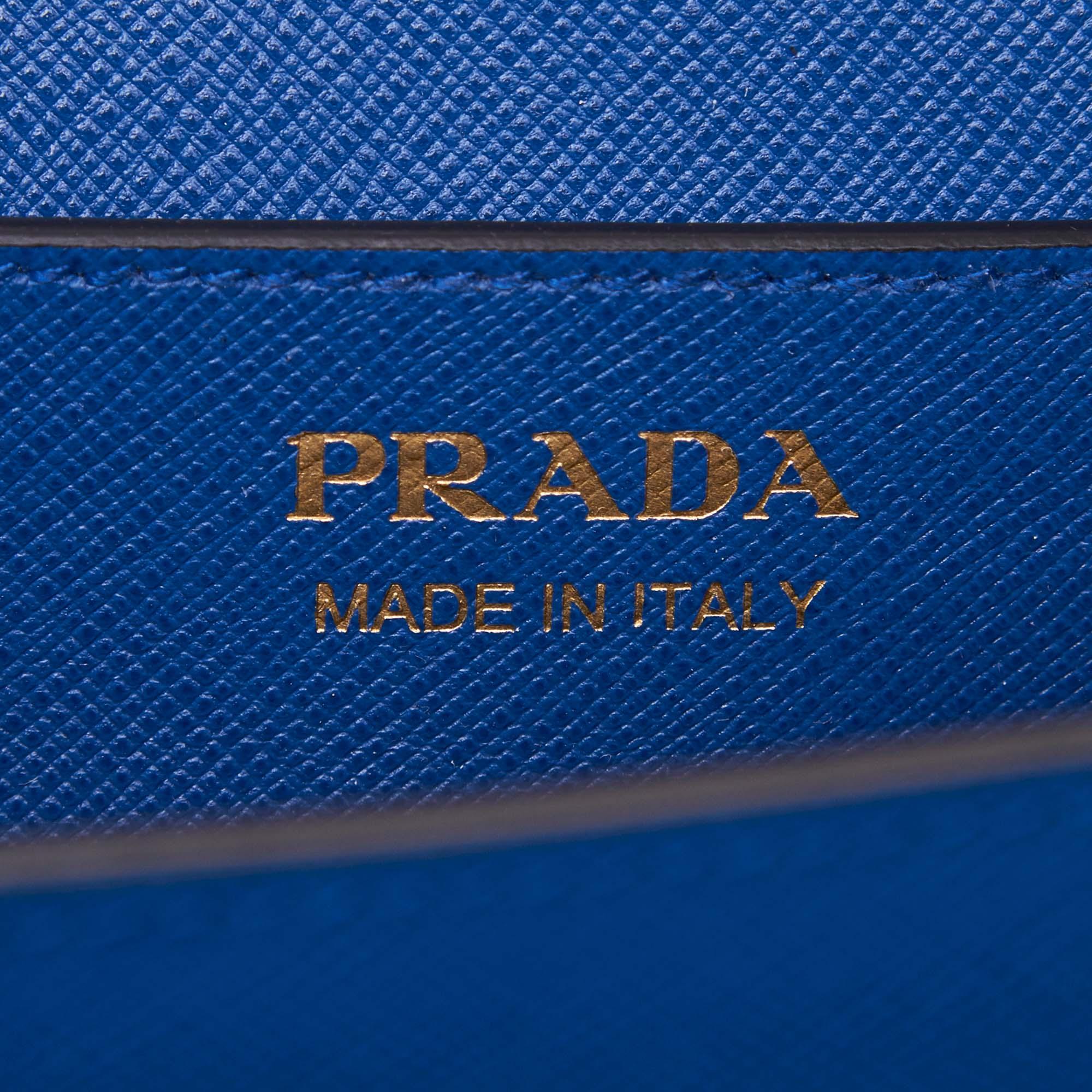 Prada Blue  Leather Saffiano Crossbody Bag Italy For Sale 2
