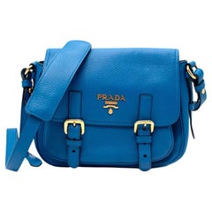Prada Blue Leather Satchel Bag