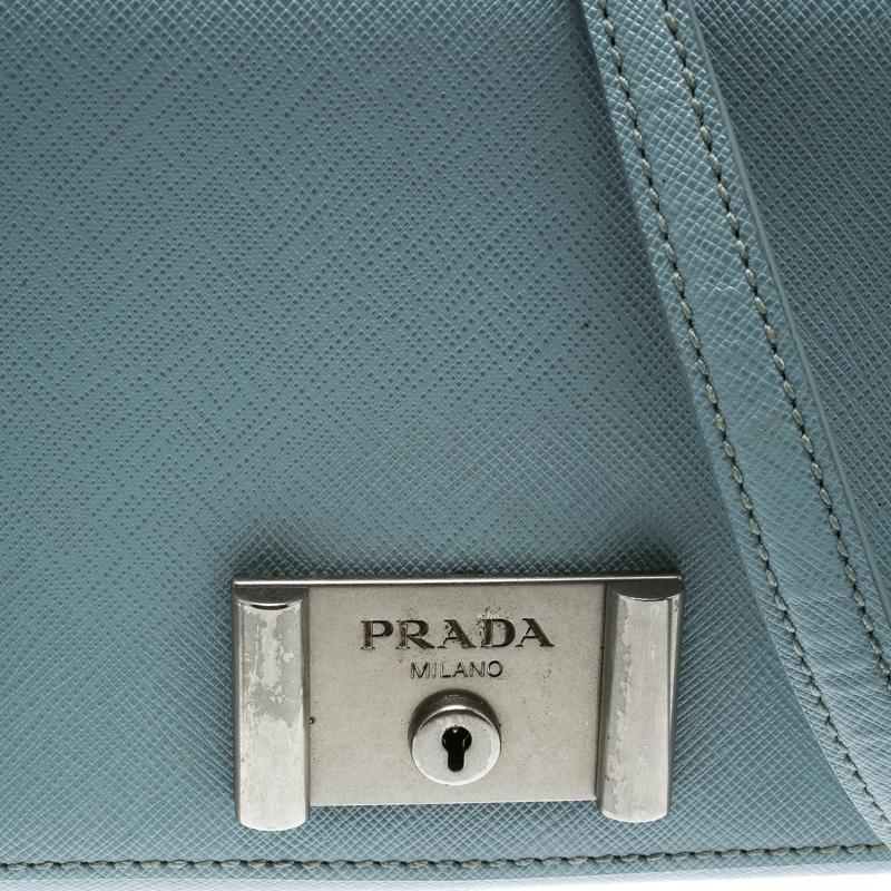 Prada Blue Leather Shoulder Bag 5