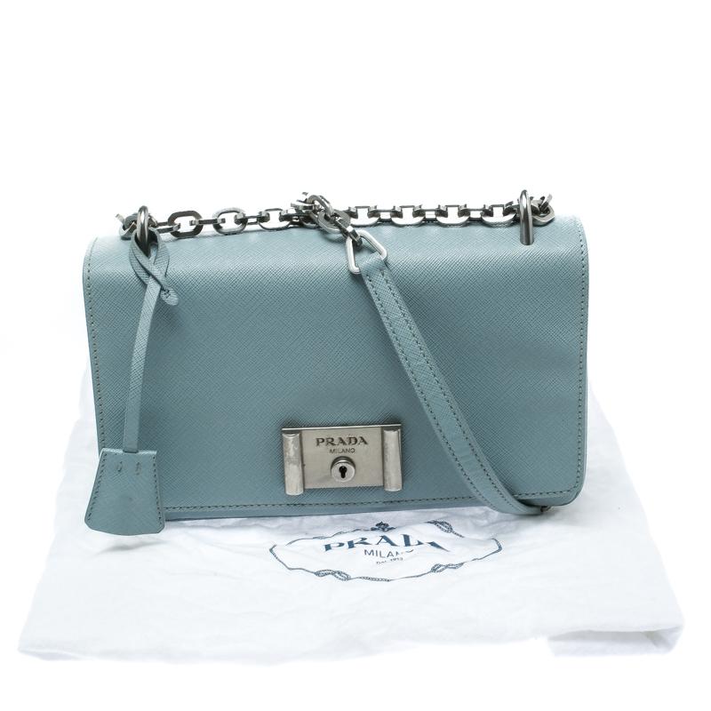 Prada Blue Leather Shoulder Bag 6