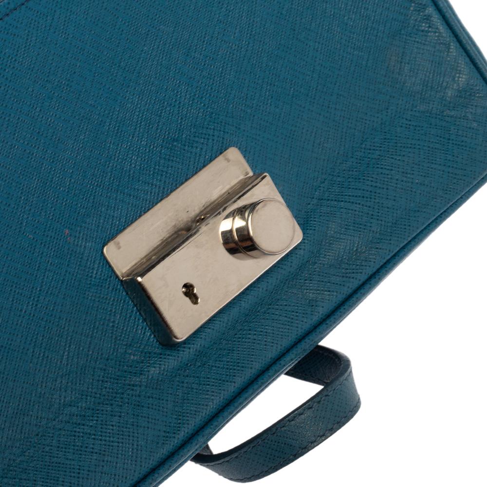 Prada Blue Leather Shoulder Bag 7