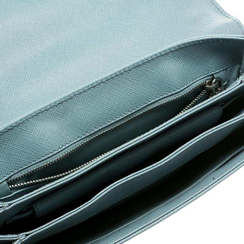 Prada Blue Leather Shoulder Bag 1