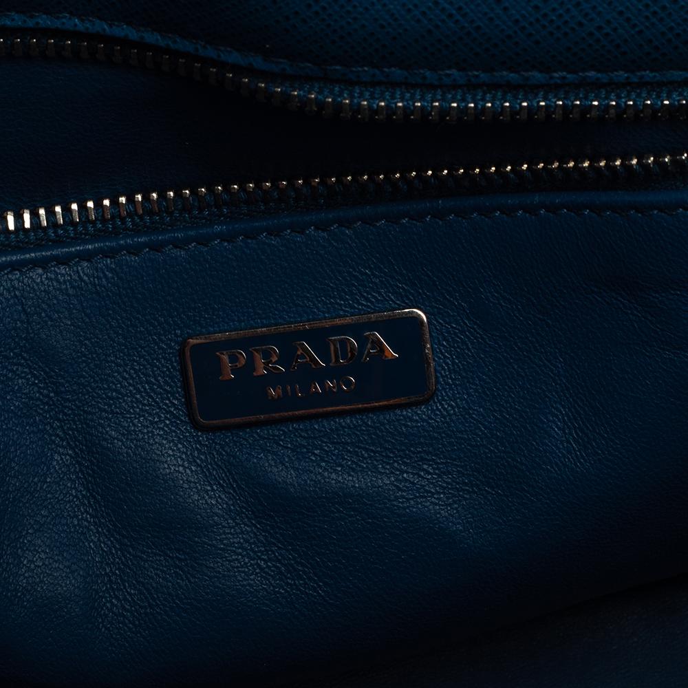 Prada Blue Leather Shoulder Bag 2