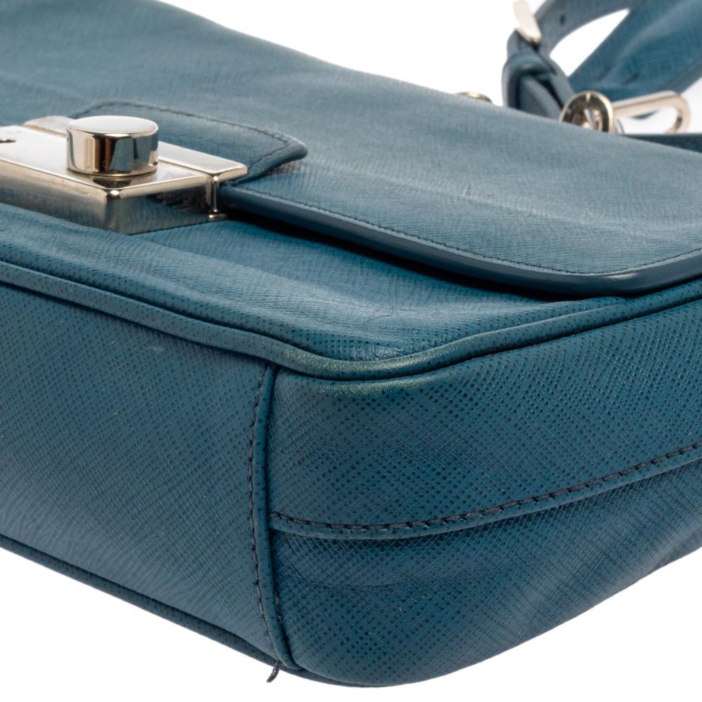 Prada Blue Leather Shoulder Bag 4