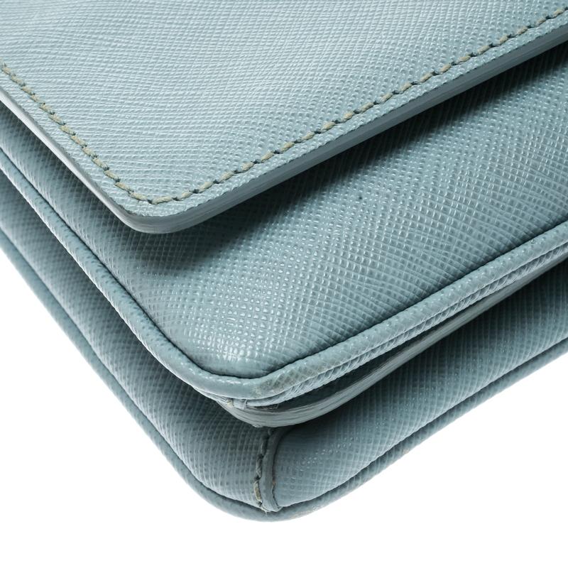Prada Blue Leather Shoulder Bag 3