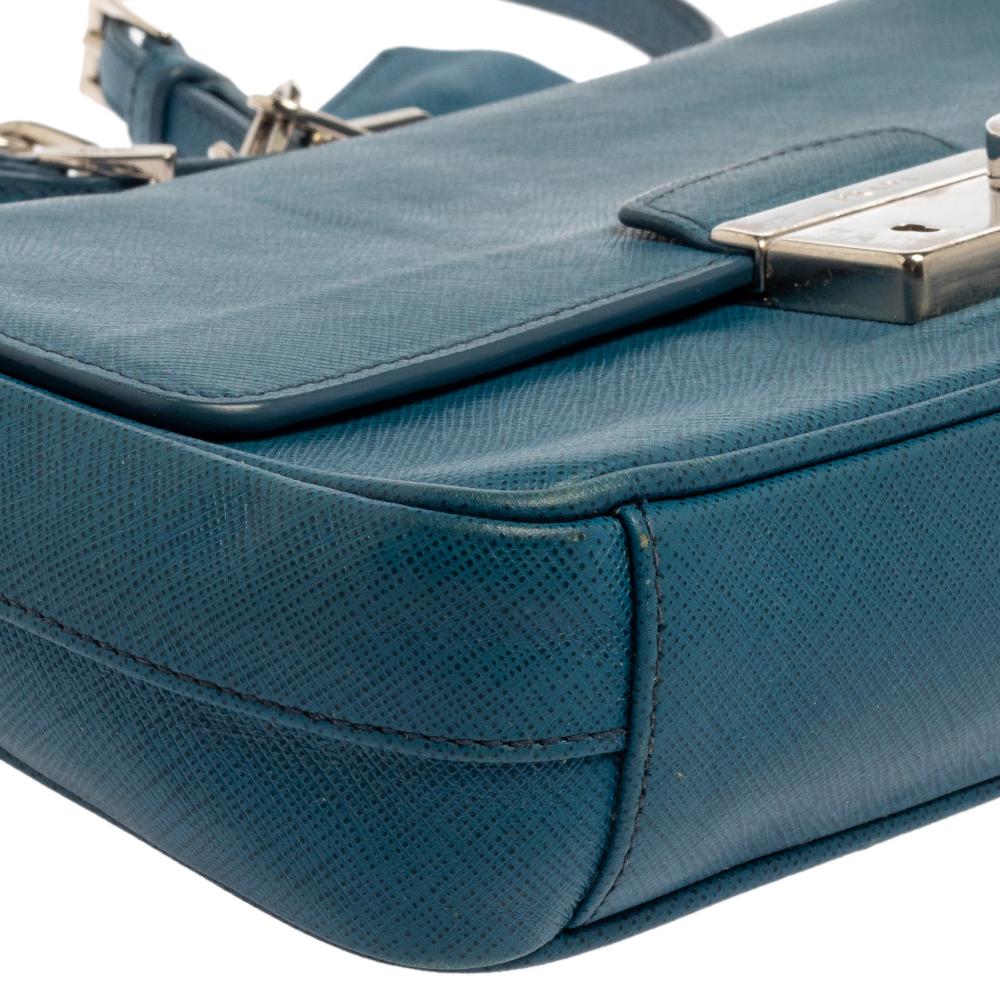 Prada Blue Leather Shoulder Bag 5