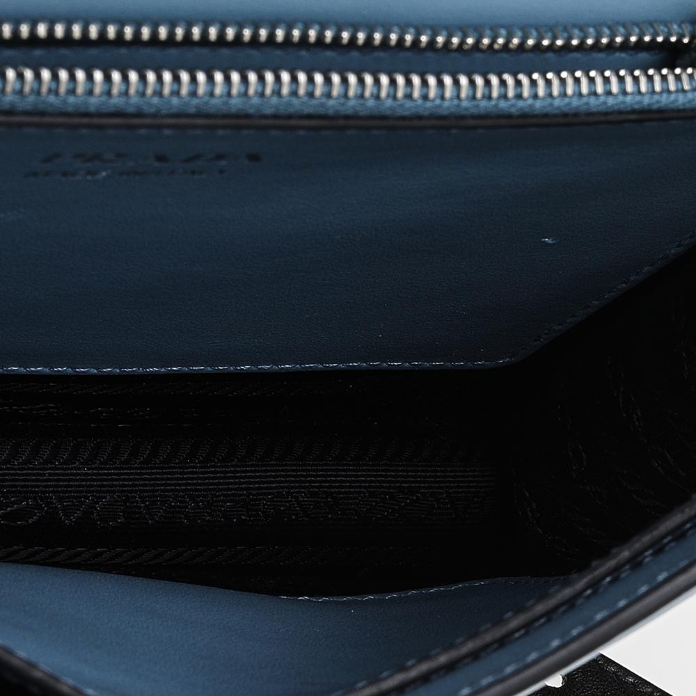 Women's Prada Blue Leather Studded Elektra Crossbody Bag