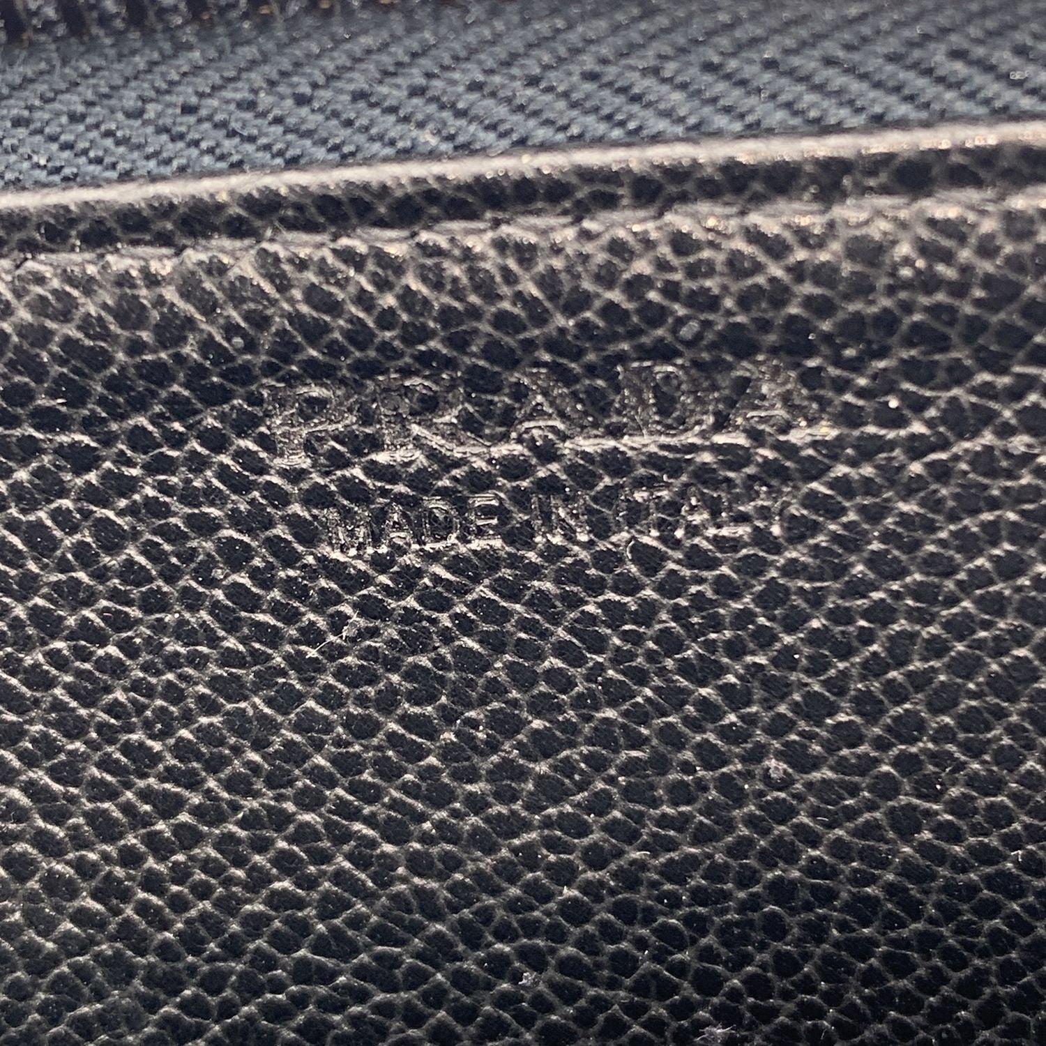 Women's Prada Blue Leather Wallet On Chain WOC Wristlet Zippy Wallet