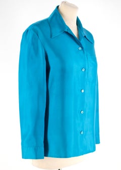 Prada Blue Lightweight Satin Blouse XS