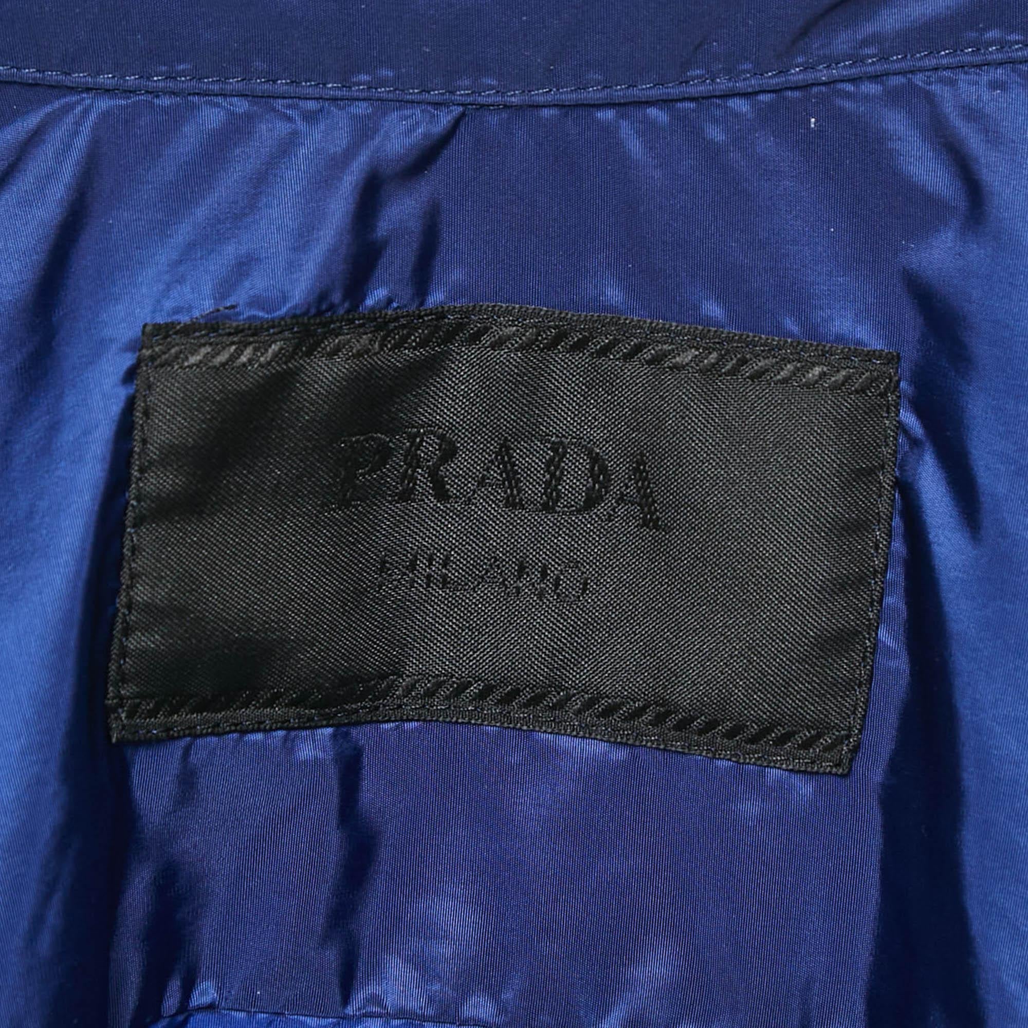 Men's Prada Blue Logo Triangle Re-Nylon Shirt and Shorts Set M