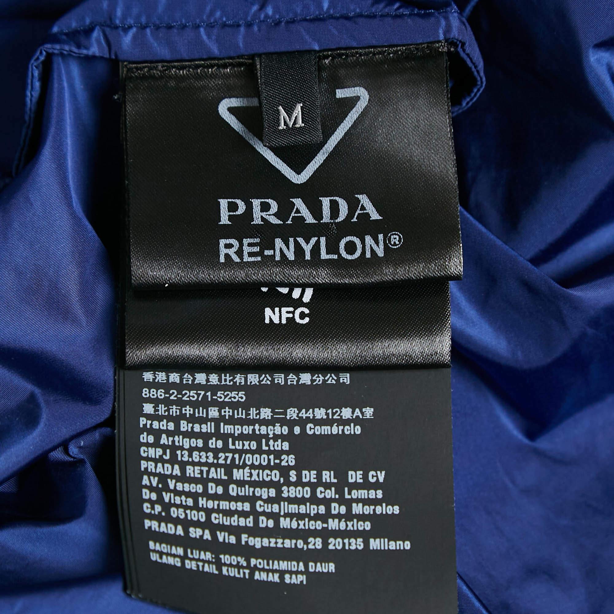 Prada Blue Logo Triangle Re-Nylon Shirt and Shorts Set M 2