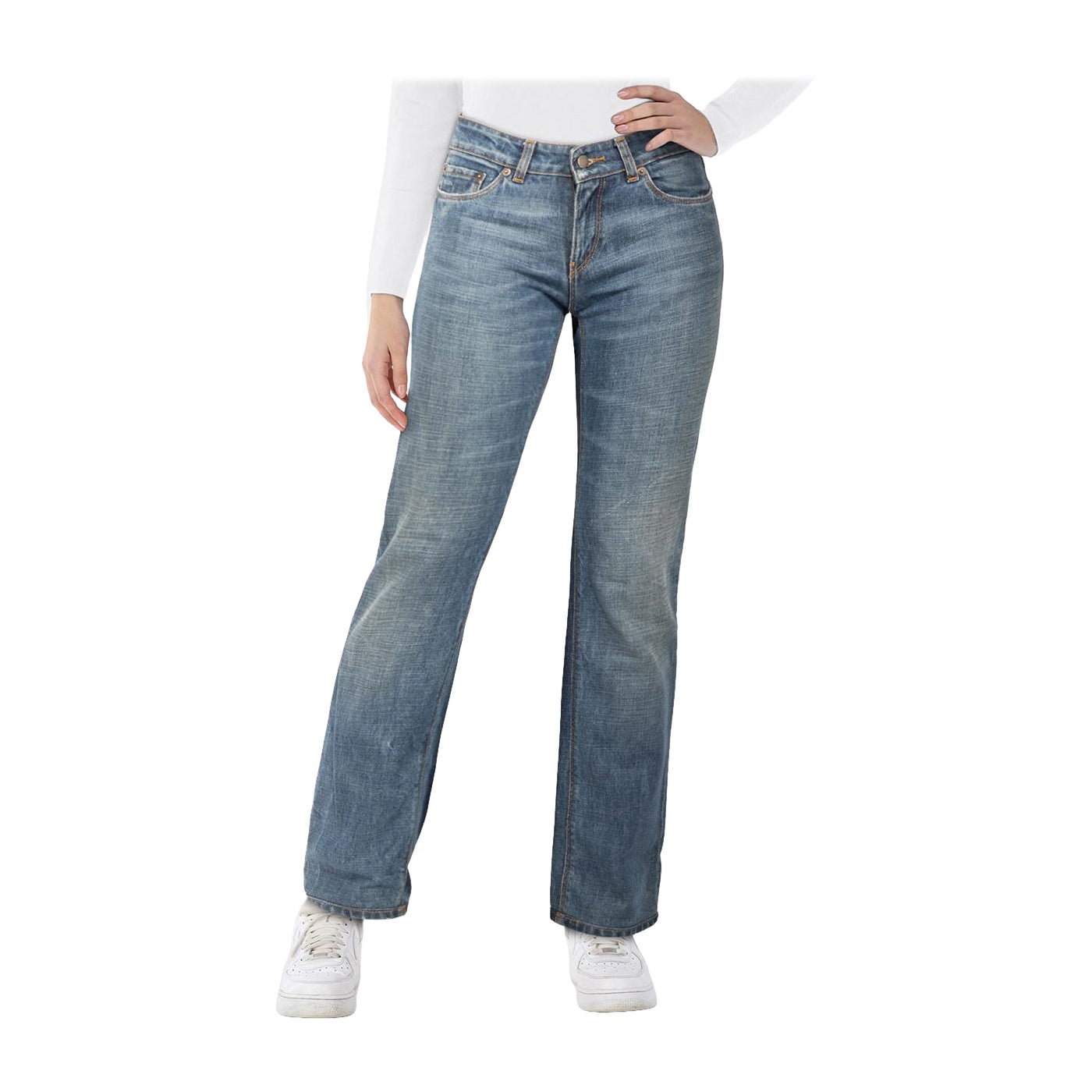 Prada Blue Low Rise Denim Skinny Jeans Size S For Sale