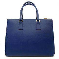 Prada Blue Lux Saffiano Leather Double-Zip Tote Ladies Bag 1BA786 F0016