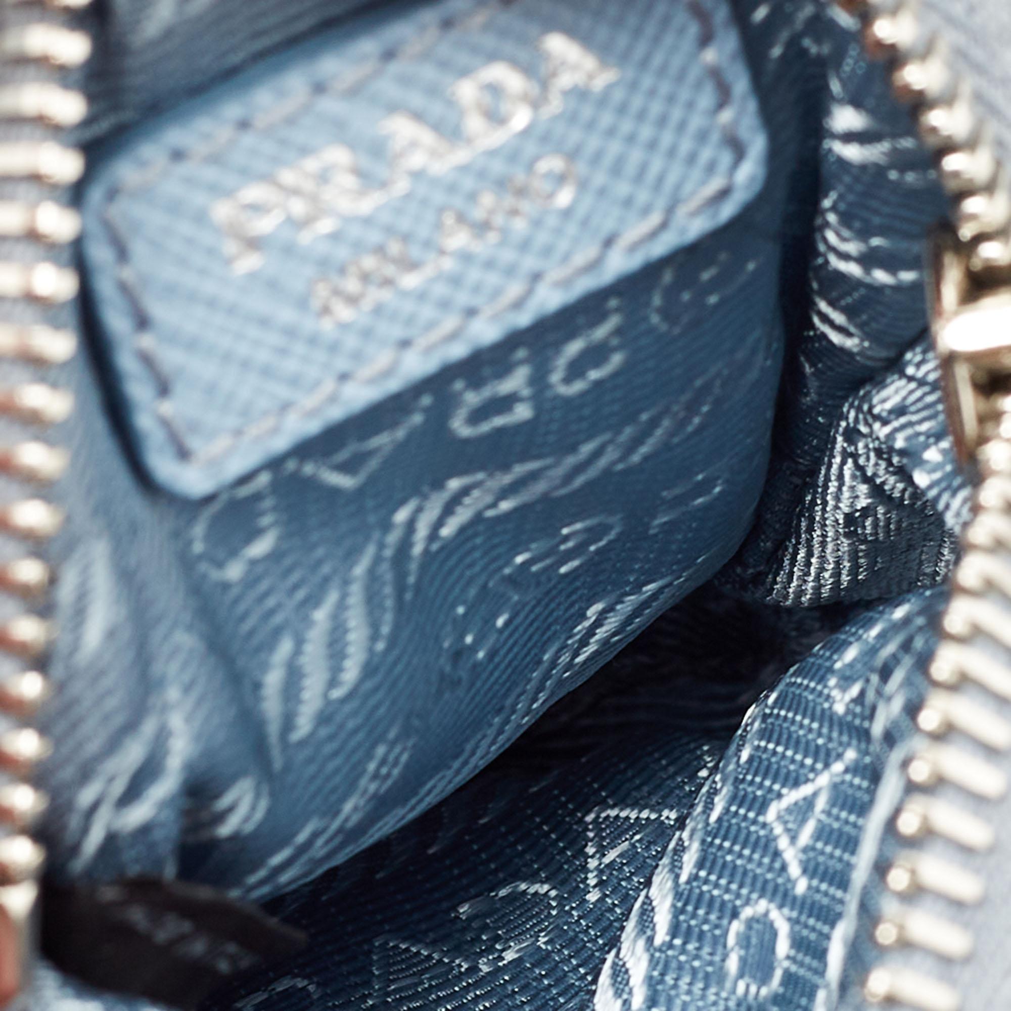 Prada Blue Nylon and Leather Re-Edition 2005 Shoulder Bag 10