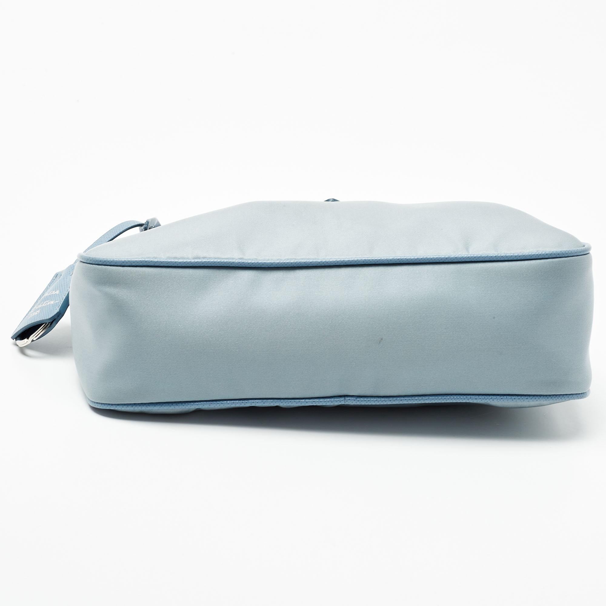Prada Blue Nylon and Leather Re-Edition 2005 Shoulder Bag 1