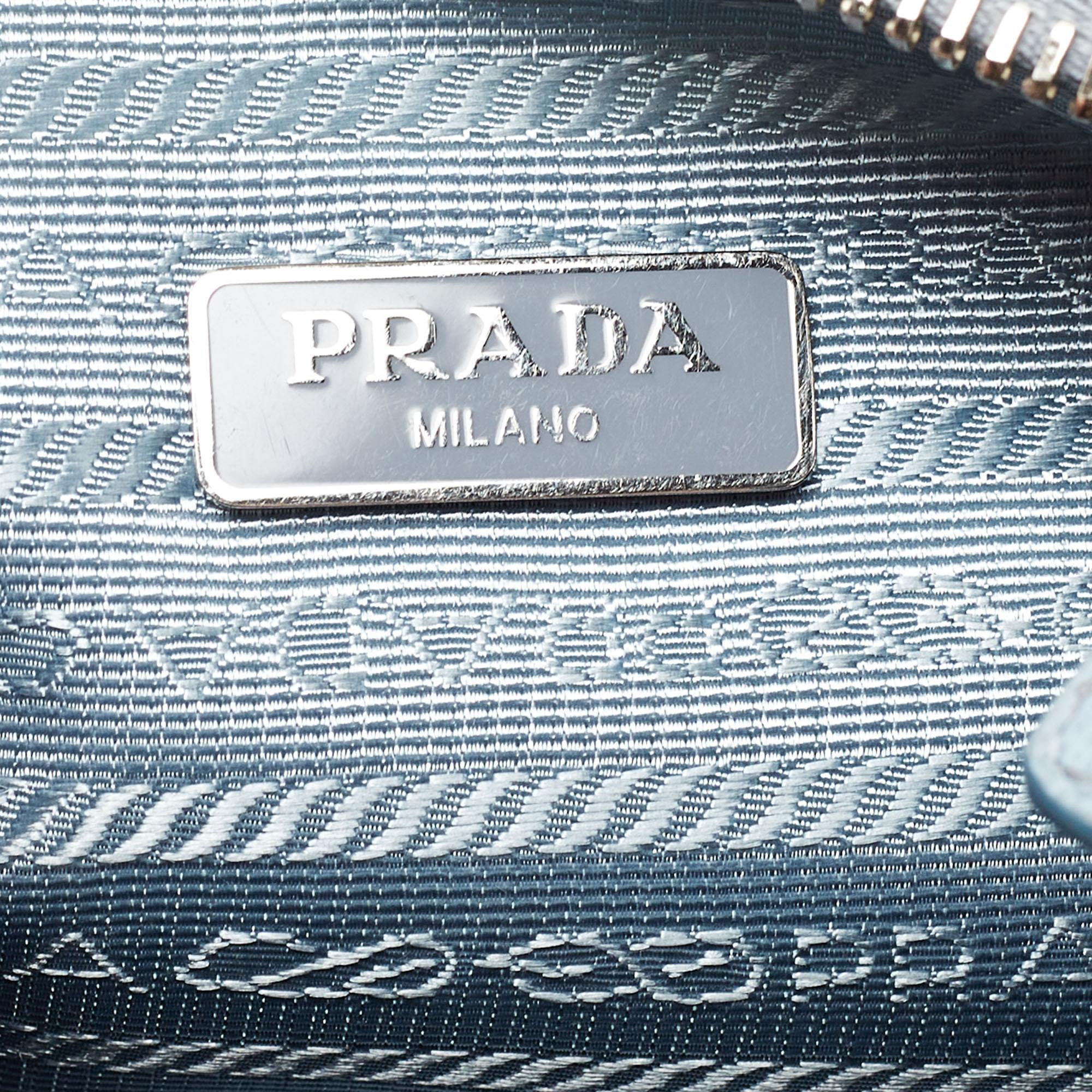 Prada Blue Nylon and Leather Re-Edition 2005 Shoulder Bag 3
