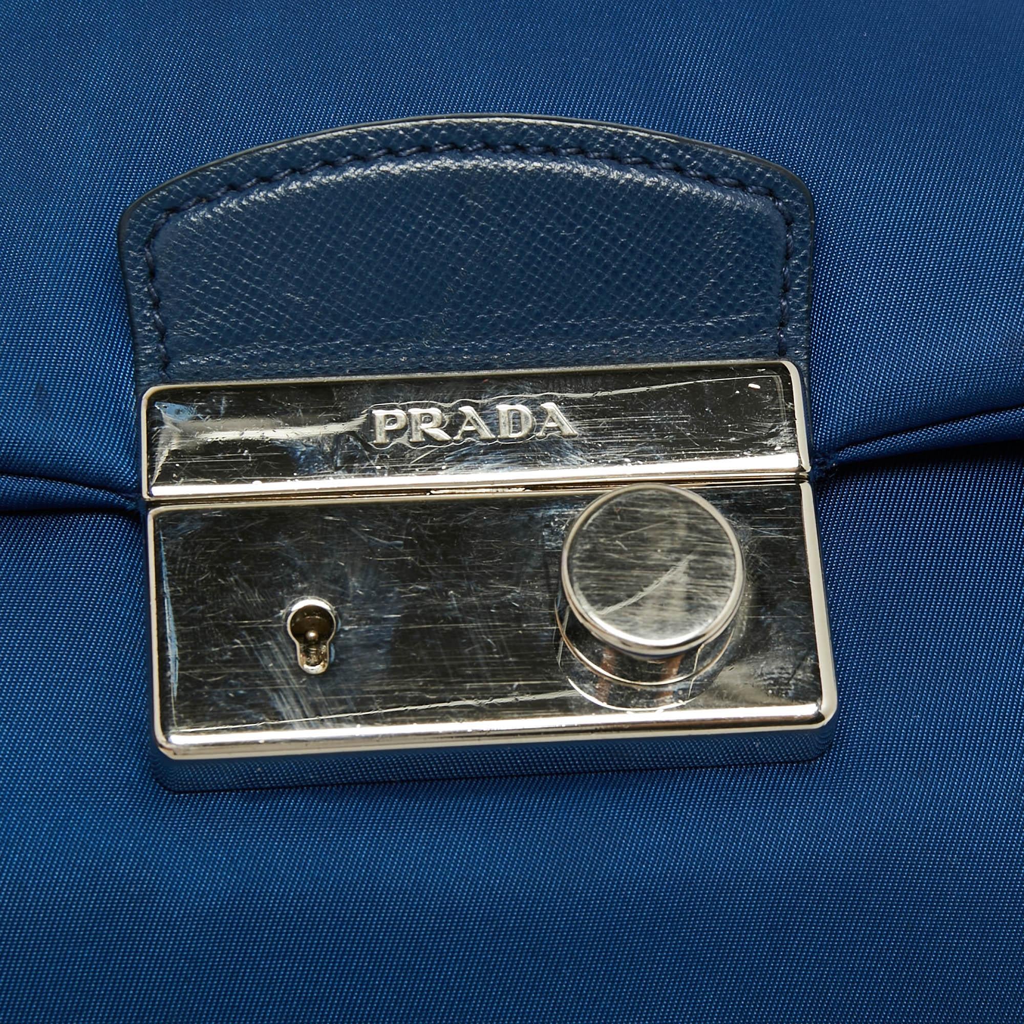 Prada Blue Nylon Bomber Chain Shoulder Bag 5