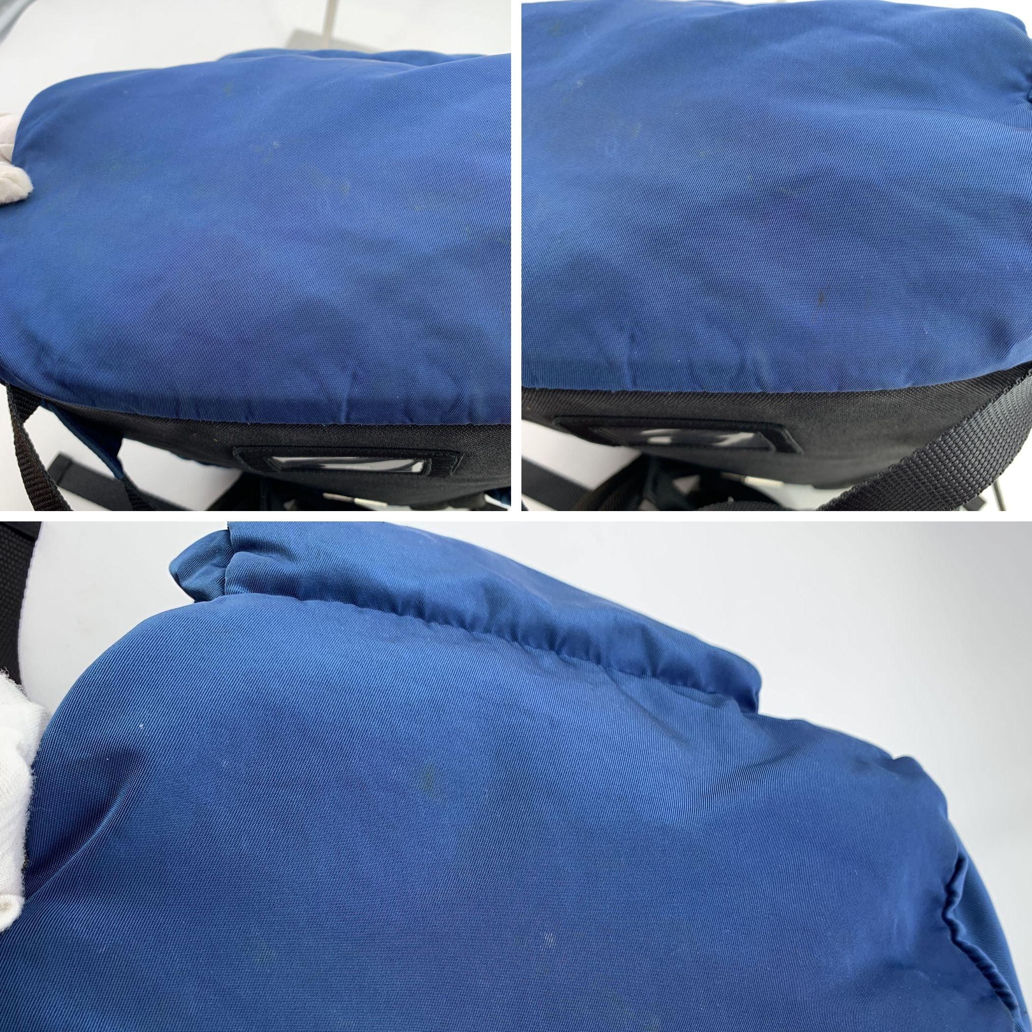 Women's or Men's Prada Blue Nylon Canvas Small Backpack Shoulder Bag