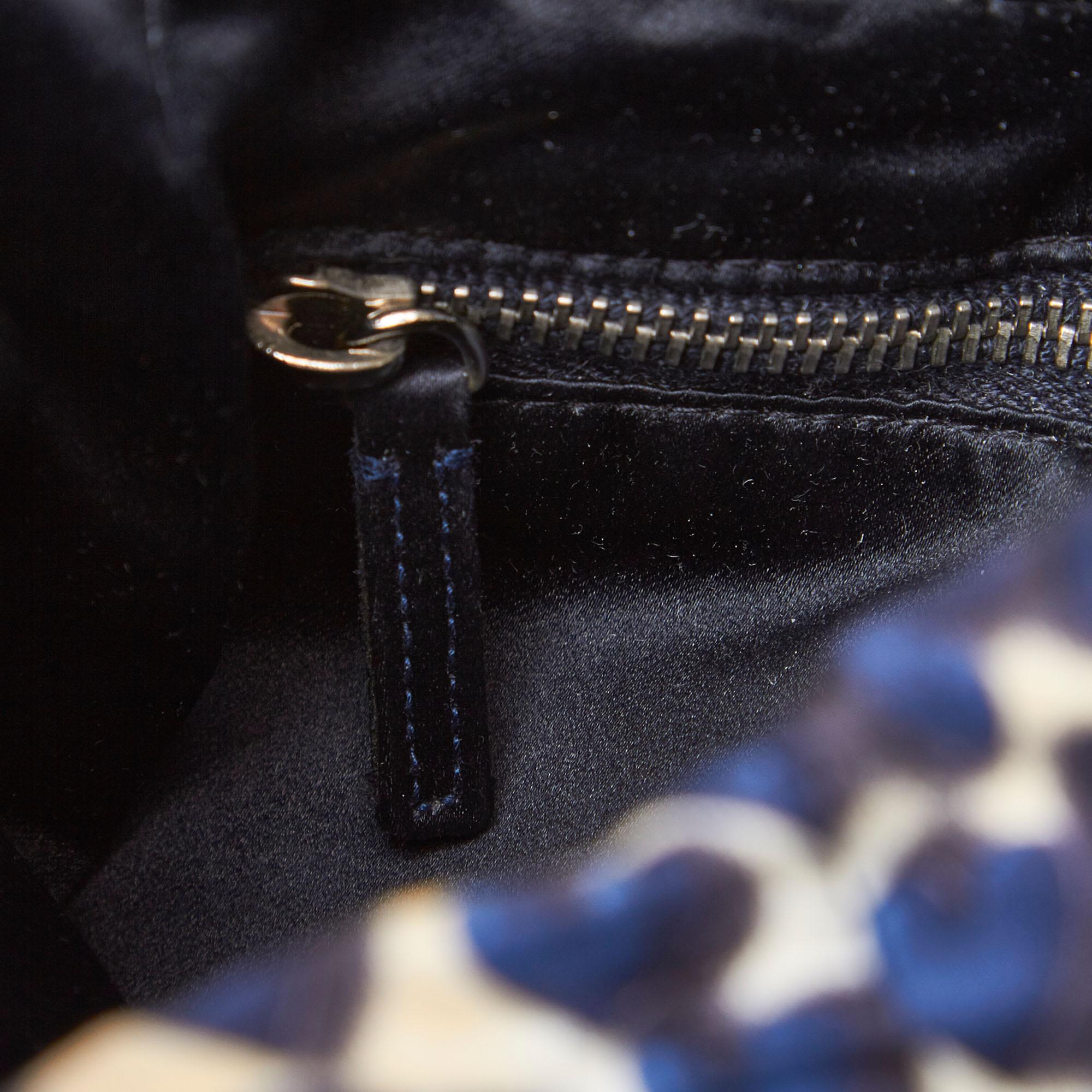 Prada Blue Nylon Fabric Printed Shoulder Bag Italy For Sale 1