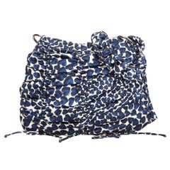 Prada Blue Nylon Fabric Printed Shoulder Bag Italy