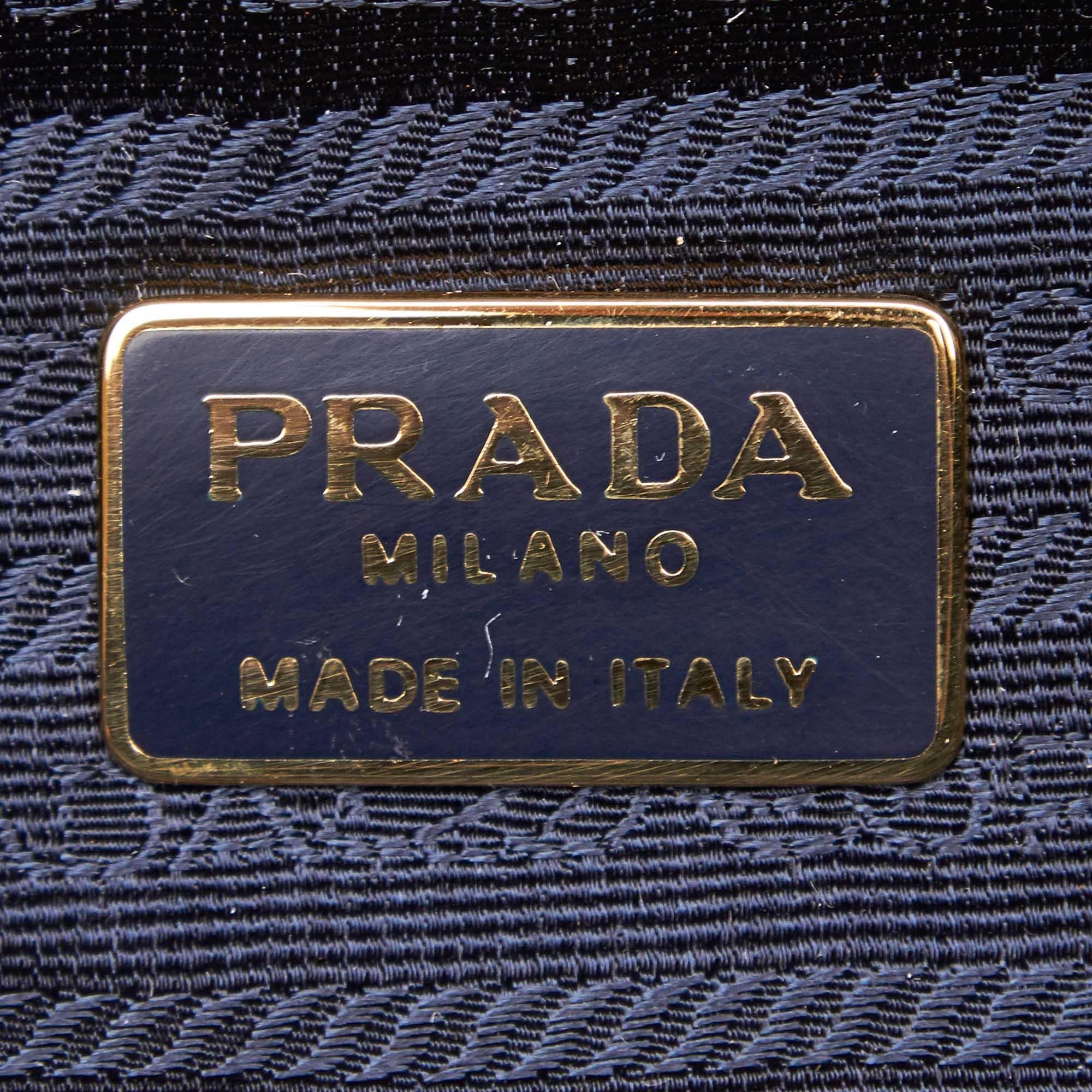 Prada Blue Nylon Fabric Quilted Chain Shoulder Bag Italy w/ Authenticity Card 1