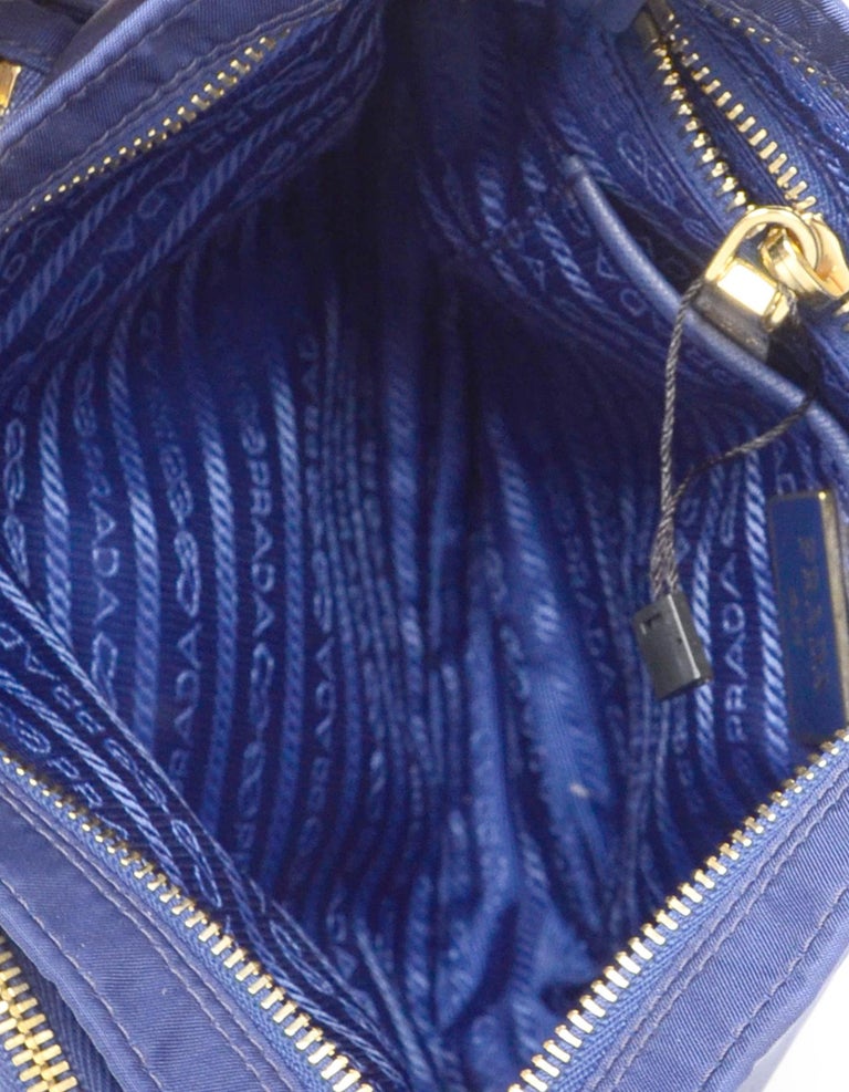 Prada Blue Nylon Messenger Bag For Sale at 1stDibs