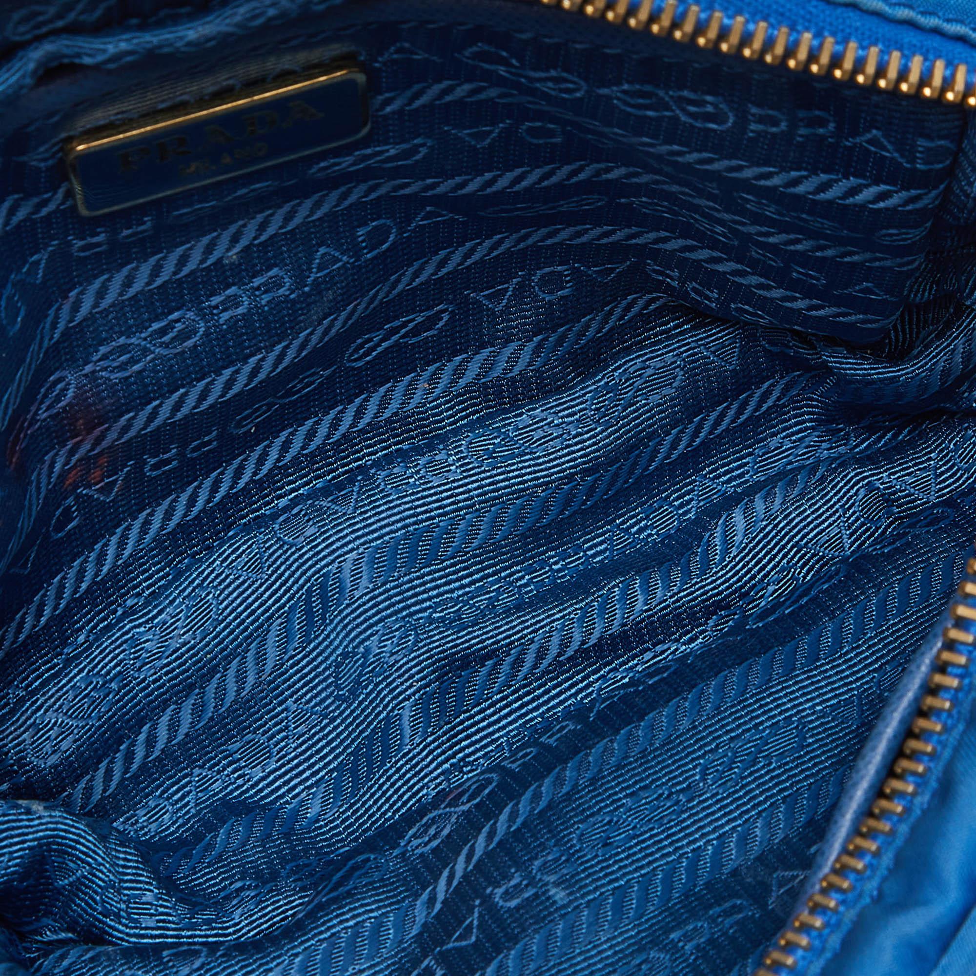 Prada Blue Nylon Mini Bow Crossbody Bag 3