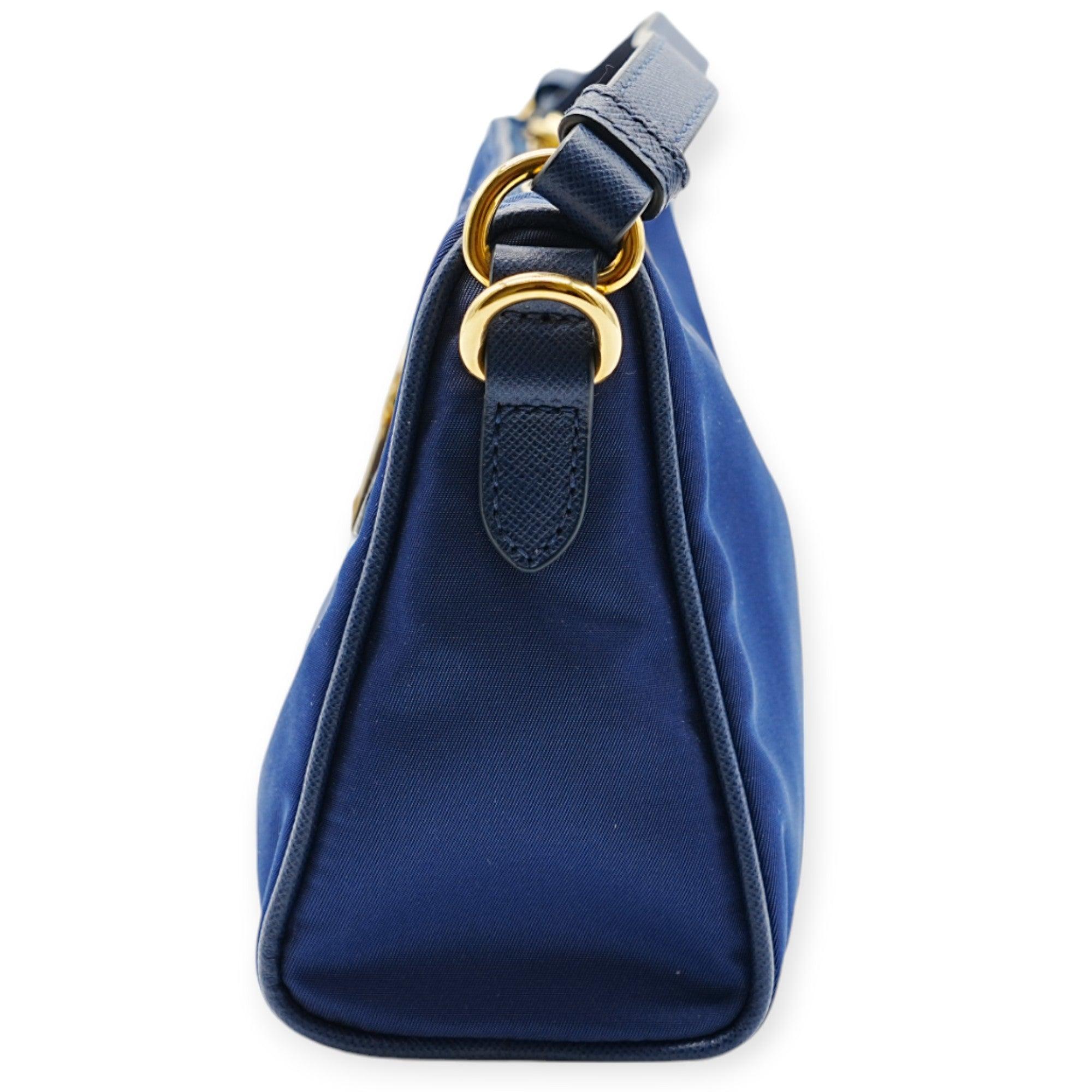Prada Blue Nylon Shoulder Bag - '10s In Excellent Condition For Sale In Milano, IT