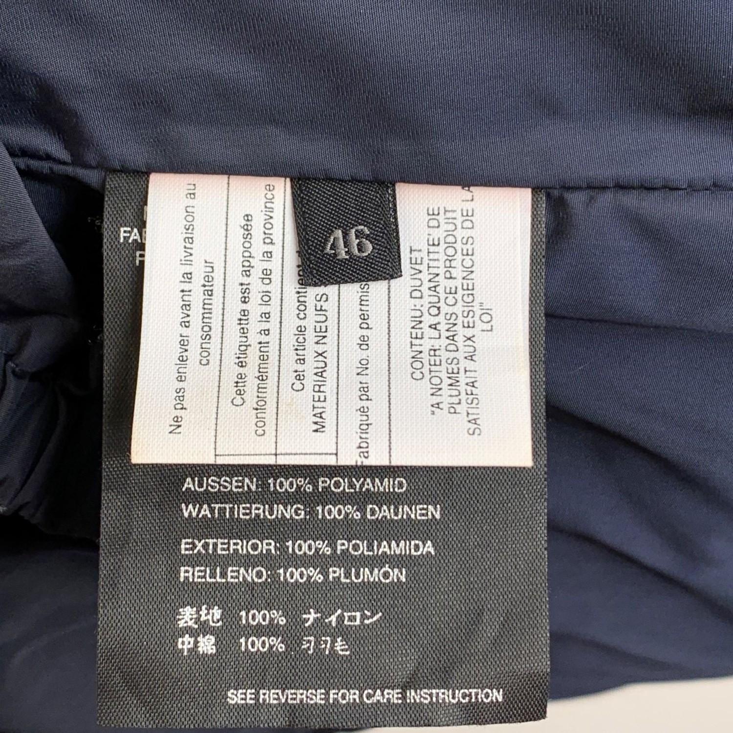 Women's Prada Blue Nylon Sleeveless Down Jacket Vest with Hood Size 46