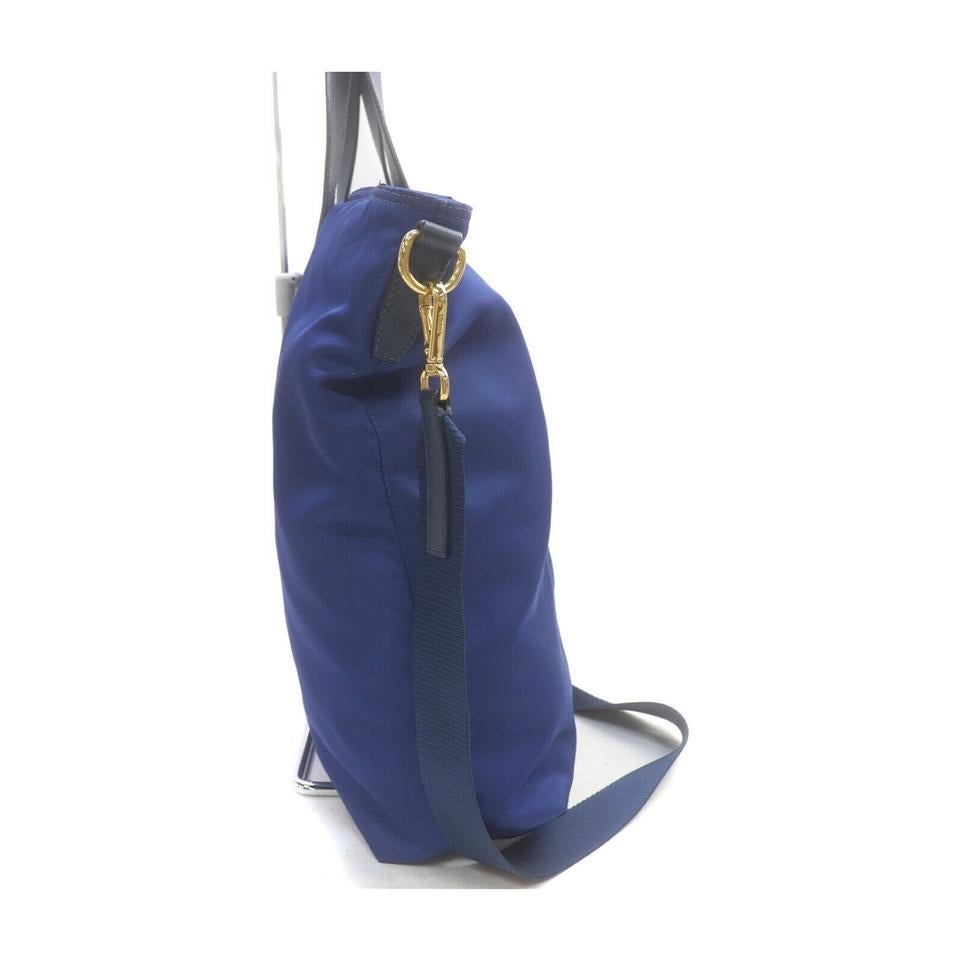 Prada Blue Nylon Tessuto 2way Tote Bag with Strap 863239 For Sale 2