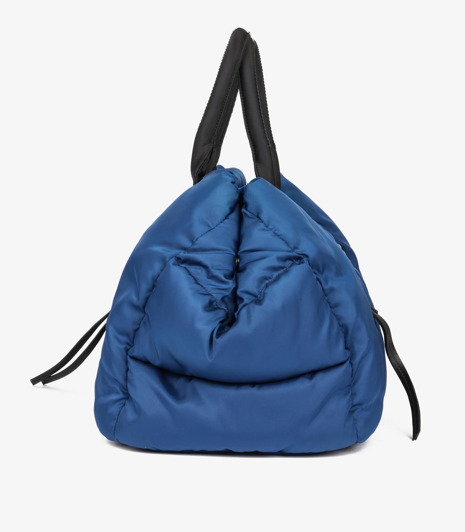 De las mujeres Prada Blue Nylon Tessuto Bomber Tote en venta