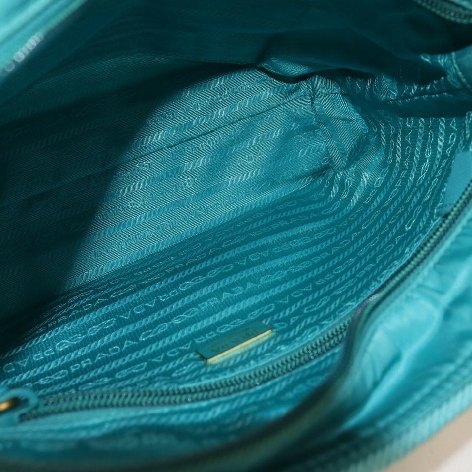 Prada Blue Nylon Tessuto Bow Logo ConvertibleTote Bag 863124 For Sale 3