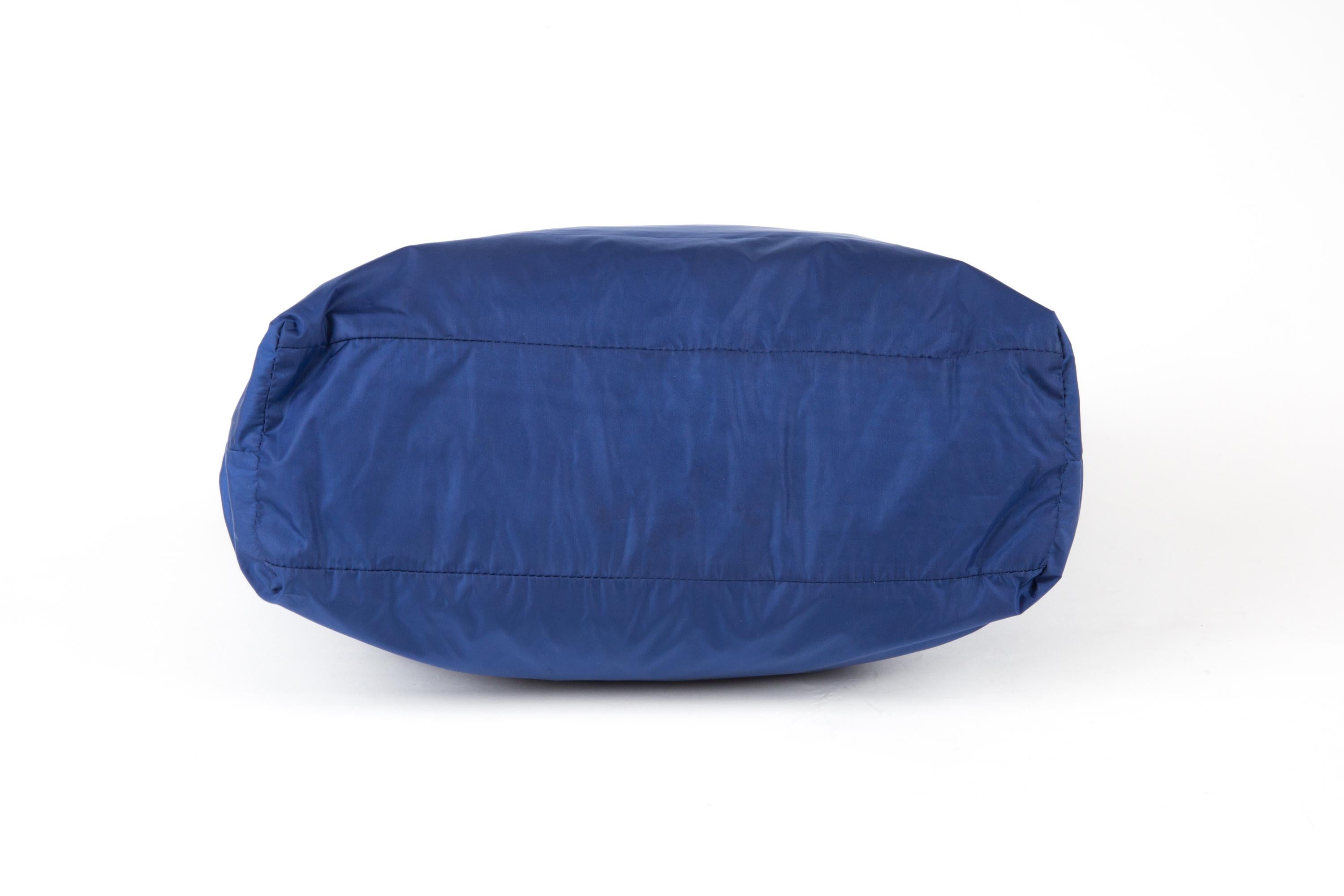 Prada Blue Nylon Tessuto Tote Bag For Sale 1