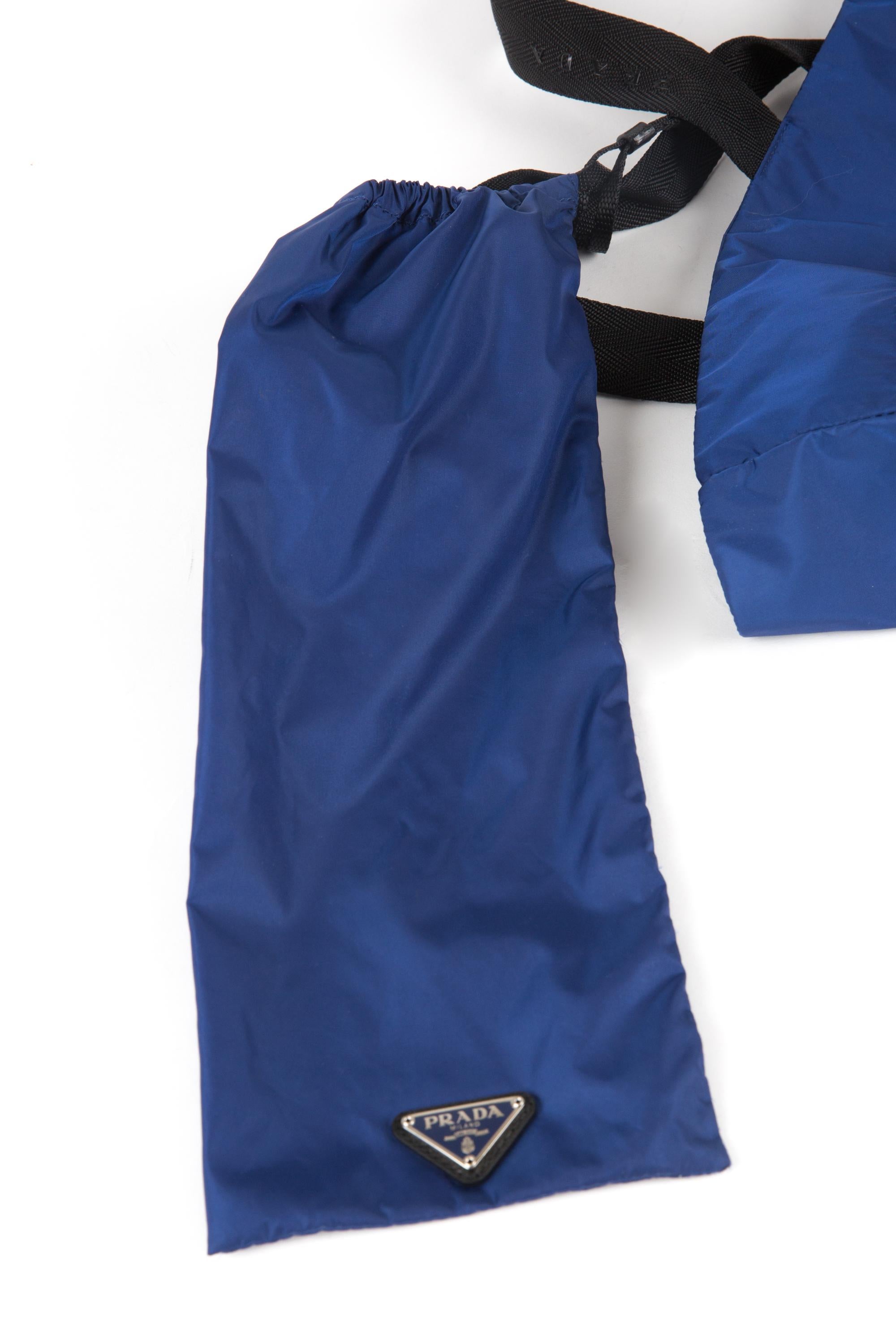 Prada Blue Nylon Tessuto Tote Bag For Sale 3