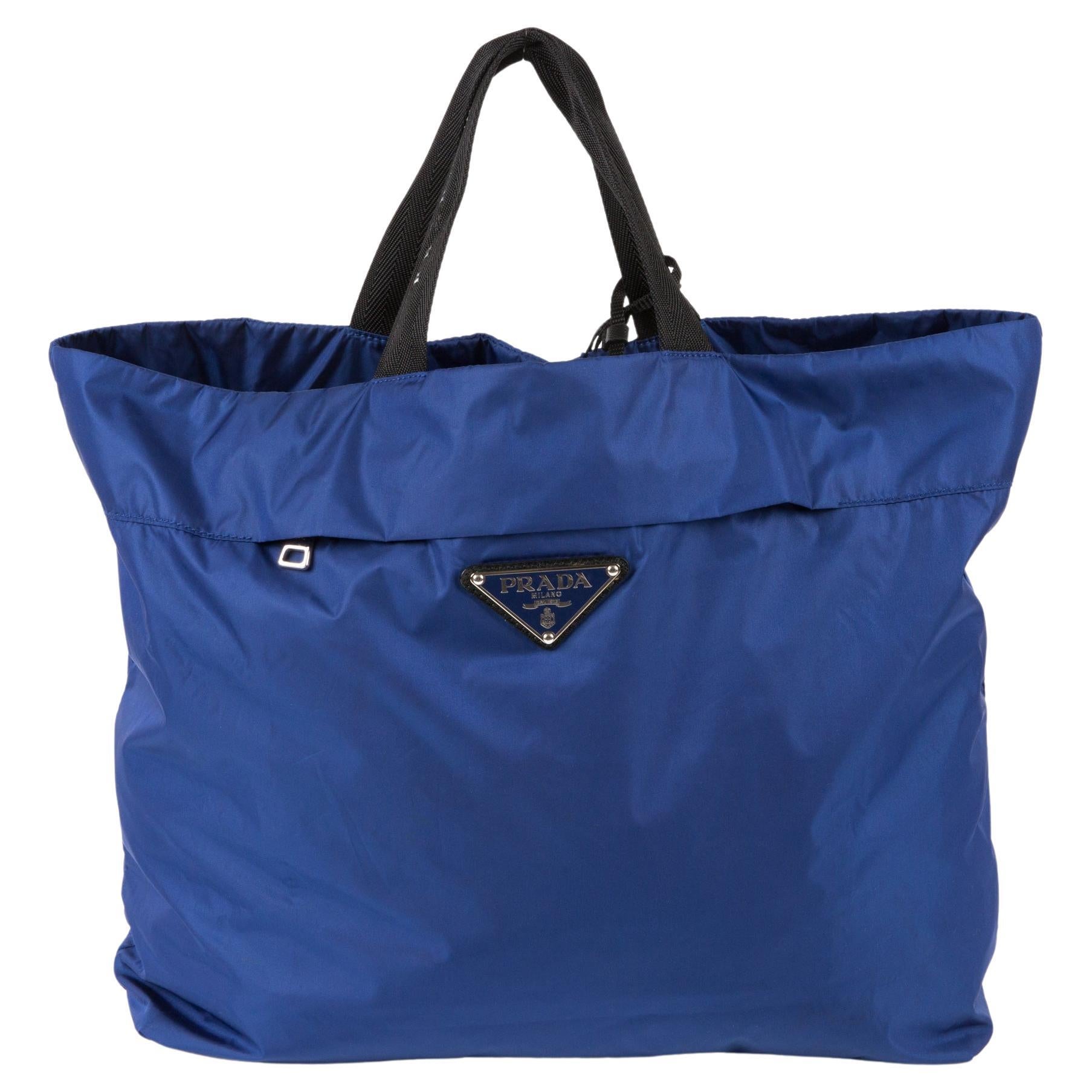 Prada Blue Nylon Tessuto Tote Bag