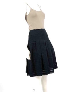 Prada Blue Pleated Detail Skirt Size S