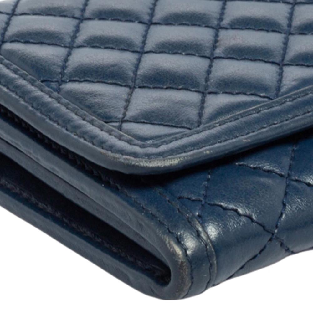Prada Blue Quilted Leather Wallet on Chain 1