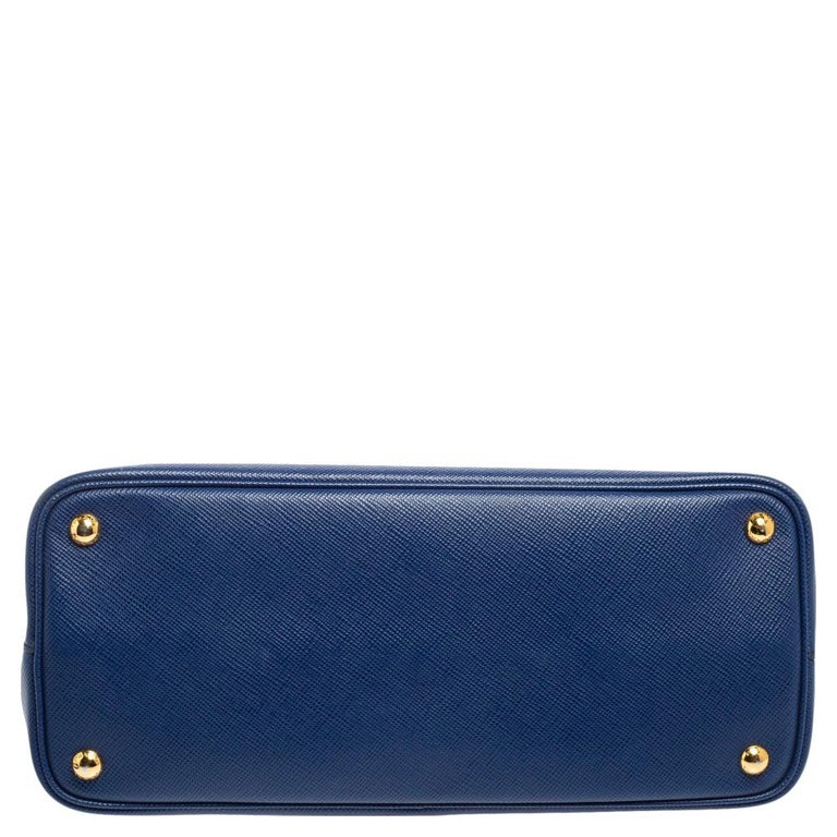 Prada Saffiano Cuir Baltico Double Handbag / Tote - Dark Blue - Large 