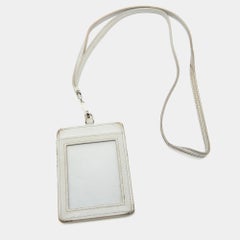 Prada Blue Saffiano Leather Badge Holder