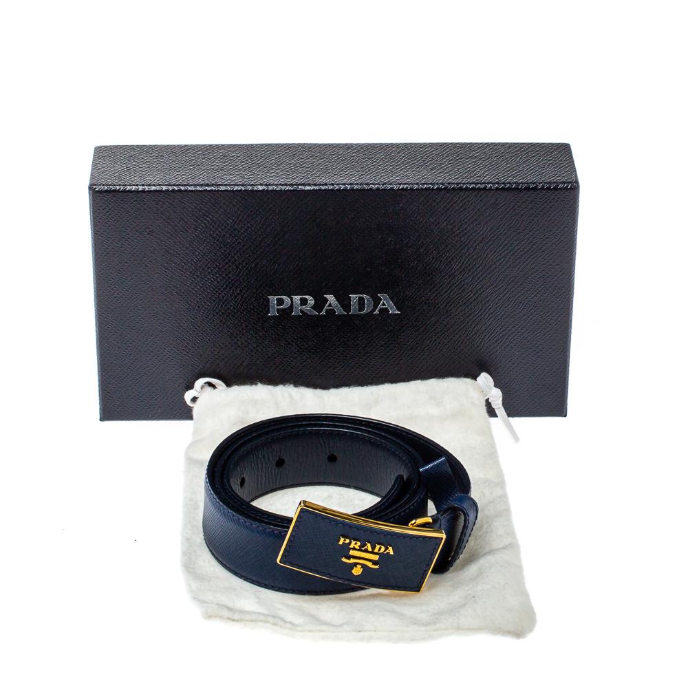 prada belt blue