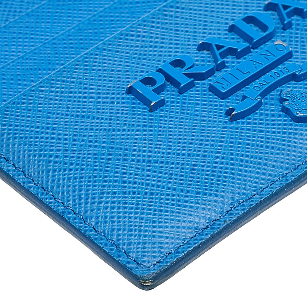 blue prada card holder
